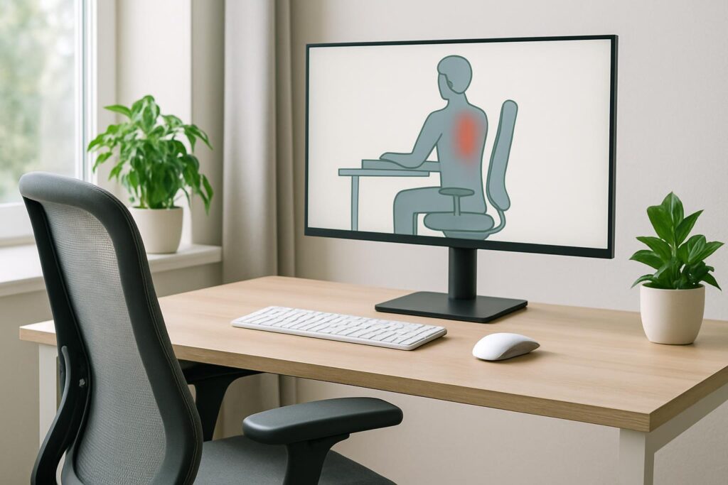 Ból między łopatkami przy komputerze: przyczyny i ergonomiczne zmiany przy biurku